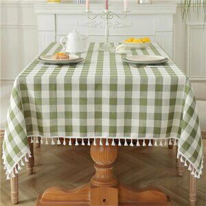 Farmhouse Tablecloth Buffalo Plaid Checkered Cottage Decor Square Table Cover